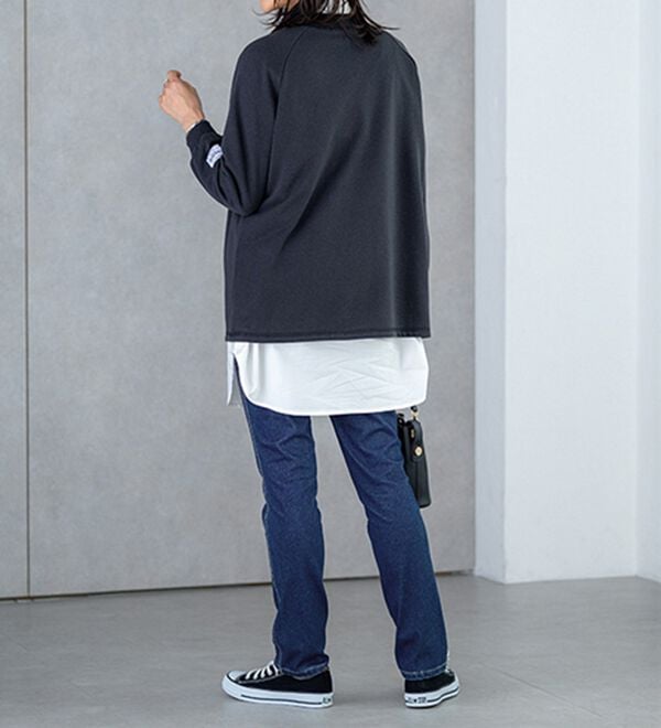 BELLUNA（ベルーナ）の「【選べる裏側】ぐん伸びニットデニムパンツ（フルレングスパンツ）」｜詳細画像