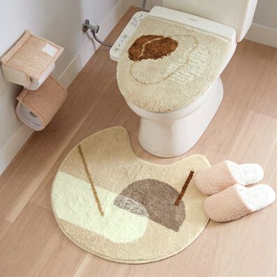 iellio（イエリオ）の「大人かわいいトイレマットシリーズ＜フタカバー・ペーパーホルダーカバー・スリッパ・おしゃれ・洗える・ポグン（ｐｏｇｅｕｎ）＞（トイレマット）」