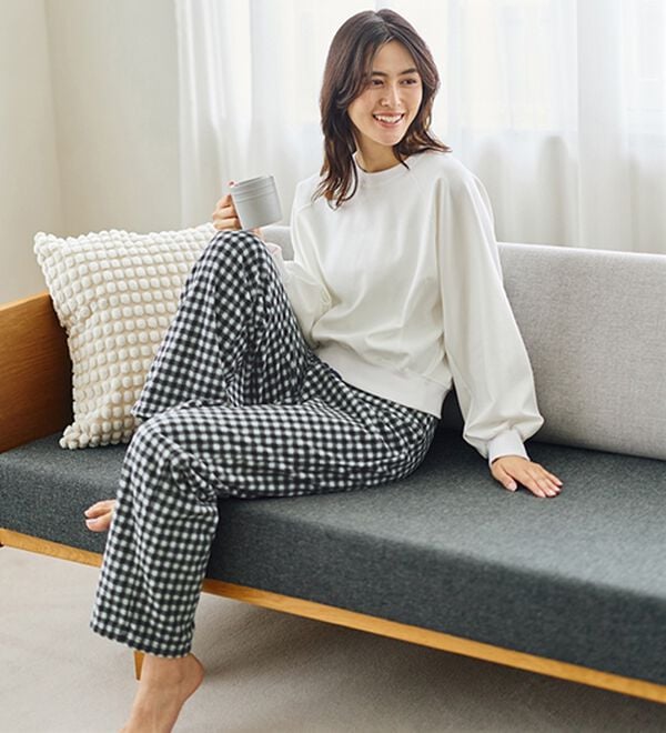 LAVIENNE（ラヴィエンヌ）の「肌側綿１００％あったかフリースボトム（その他パンツ）」｜詳細画像