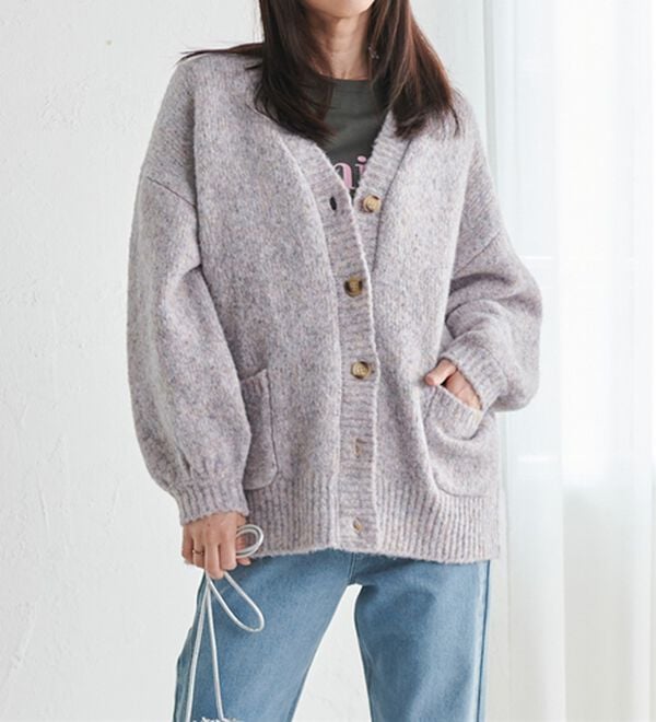 RANAN（ラナン）の「カラーオーバーカーディガン（ニットカーディガン）」｜詳細画像