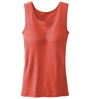 「【医師オススメ】ＵＶカット綿１００％カップ付タンクトップ＜カラフルコットン＞（肌着・インナーウェア）」｜オレンジレッド