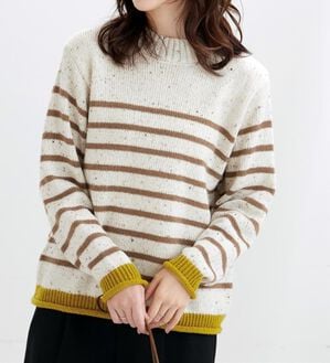 BELLUNA（ベルーナ）の「カラーネップ入り配色ボーダープルオーバー（カットソー）」｜詳細画像