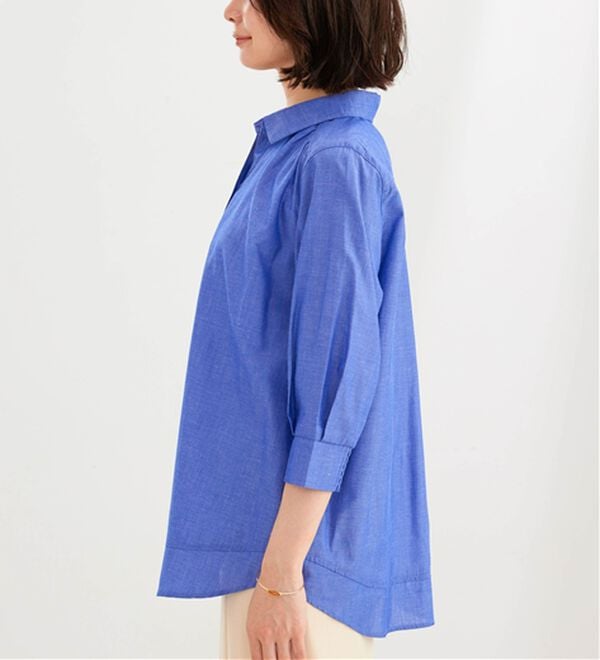 BELLUNA（ベルーナ）の「サラリ快適！ギャザー使いシャツチュニック（チュニック）」｜詳細画像