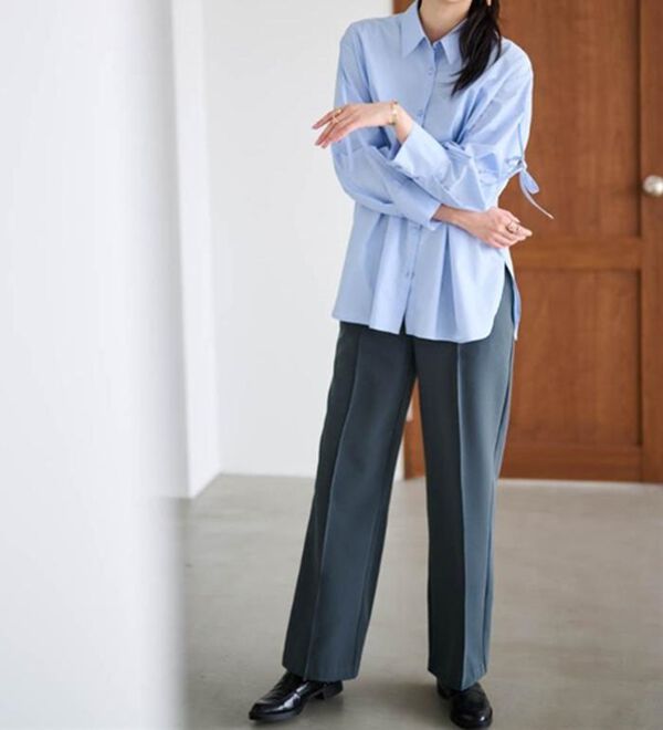 RANAN（ラナン）の「裏起毛美脚シルエットピンタックワイドパンツ（フルレングスパンツ）」｜詳細画像