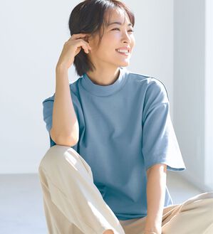 BELLUNA（ベルーナ）の「≪ＨｕｇＲｅａｍコットンＣｏｏｌ≫ひんやりハイネックプルオーバー（カットソー）」｜詳細画像