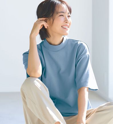 BELLUNA（ベルーナ）の「≪ＨｕｇＲｅａｍコットンＣｏｏｌ≫ひんやりハイネックプルオーバー（カットソー）」