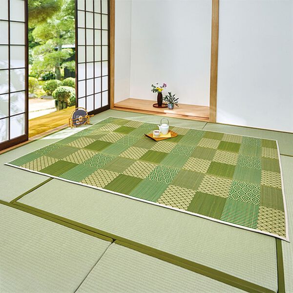 「厚みが選べるはっ水ふっくらコンパクトい草ラグ（い草ラグ）」｜詳細画像