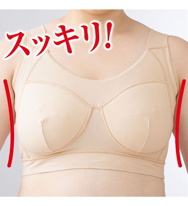 「【３色組】グラマーさんの綿混ラクちんサポートブラ（ブラジャー）」｜詳細画像