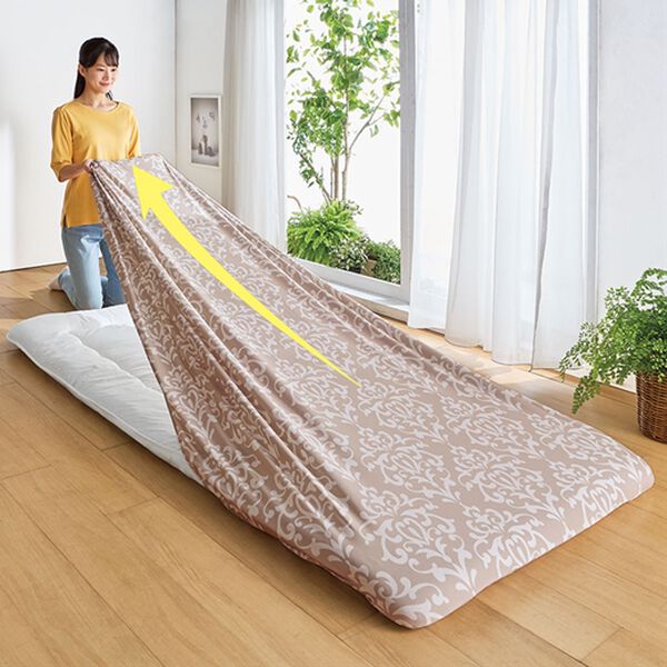 「お部屋が華やぐ、ぐーんと伸びてぴったりフィットシーツ（敷布団カバー・シーツ）」｜詳細画像