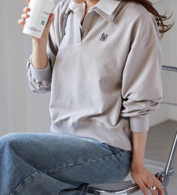 RANAN（ラナン）の「レイヤード襟付きスウェット（トレーナー・スウェット）」｜詳細画像