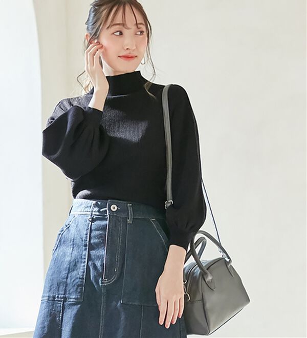 alotta（アロッタ）の「もっちりパフ袖リブニット（ニット・セーター）」｜詳細画像