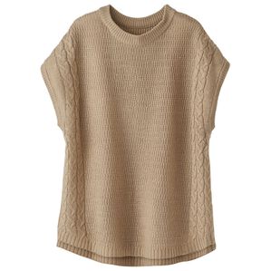 BELLUNA（ベルーナ）の「編地変化ニットベスト（ベスト）」｜モカ