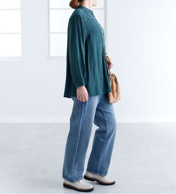 BELLUNA（ベルーナ）の「サテンドビー素材切替デザインブラウス（ブラウス）」｜詳細画像