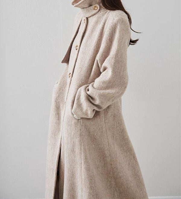 RANAN（ラナン）の「2WAYフレアーステンカラーシャギーコート（ロングコート）」｜詳細画像