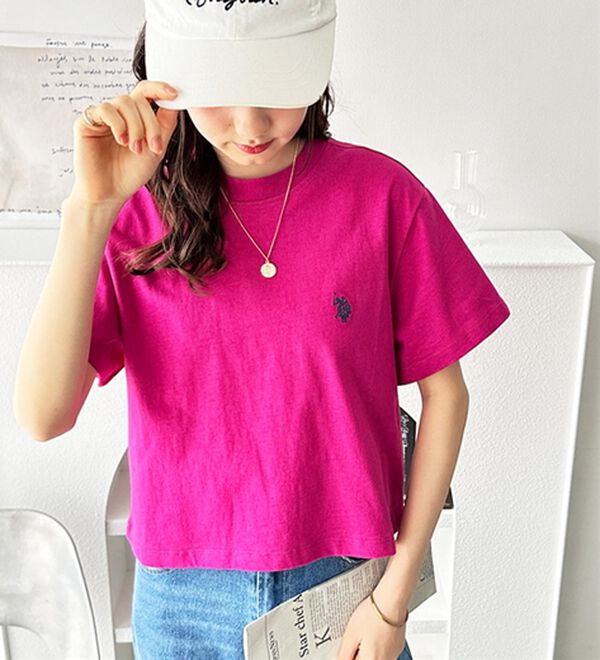 GeeRA（ジーラ）の「【Ｕ．Ｓ．　ＰＯＬＯ　ＡＳＳＮ．】ショート丈Ｔシャツ（Tシャツ）」｜詳細画像