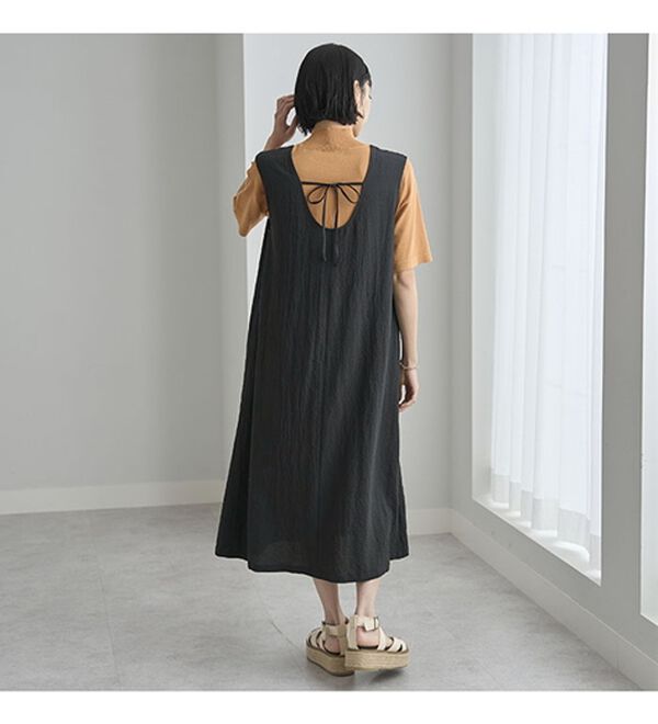 BELLUNA（ベルーナ）の「サラっと素材バックリボンワンピース（その他ワンピース）」｜詳細画像