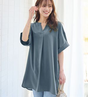 alotta（アロッタ）の「スキッパーとろみブラウスチュニック（ブラウス）」｜詳細画像