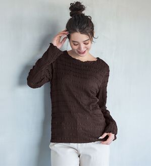 RANAN（ラナン）の「シャーリングプルオーバー（カットソー）」｜ブラウン