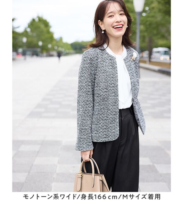 Viola e Viola（ヴィオラ エ ヴィオラ）の「【選べるボトムス】２点セット洗える！ツイードセットアップスーツ（パンツスーツ）」｜詳細画像