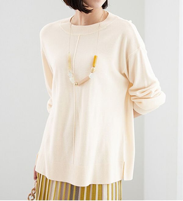 BELLUNA（ベルーナ）の「ふんわり袖カシミヤタッチプルオーバー（ニット・セーター）」｜詳細画像