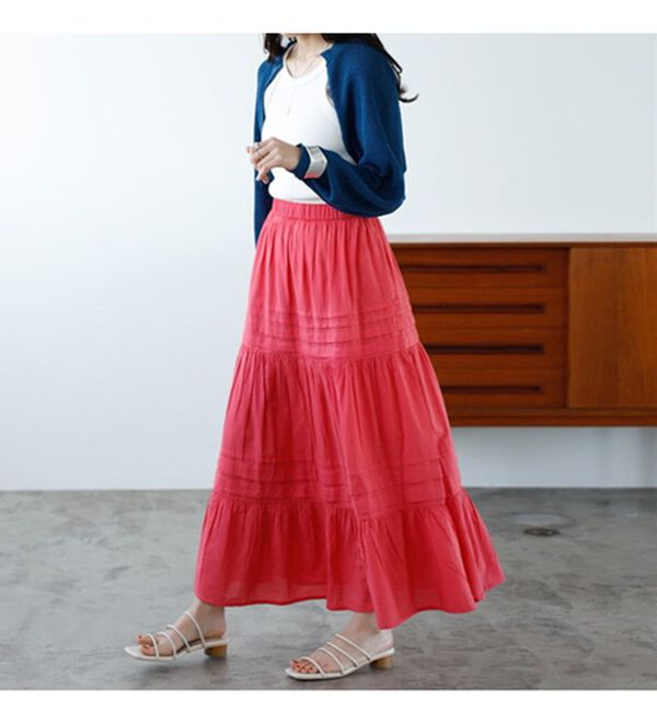 GeeRA（ジーラ）の「タックティアードマキシスカート（ロングスカート）」｜詳細画像