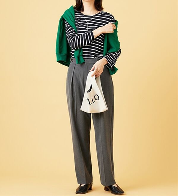 BELLUNA（ベルーナ）の「柔らかポンチ素材ボーダープルオーバー（カットソー）」｜詳細画像