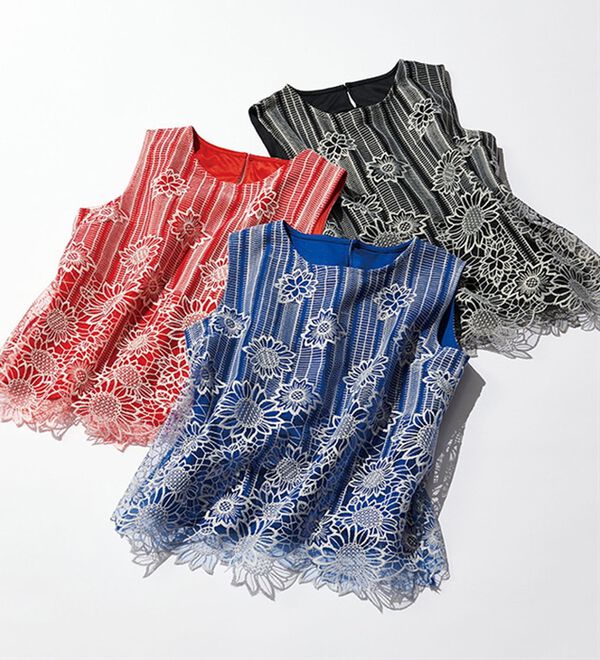 RANAN（ラナン）の「ひんやり！レース使いプルオーバー（ブラウス）」｜詳細画像