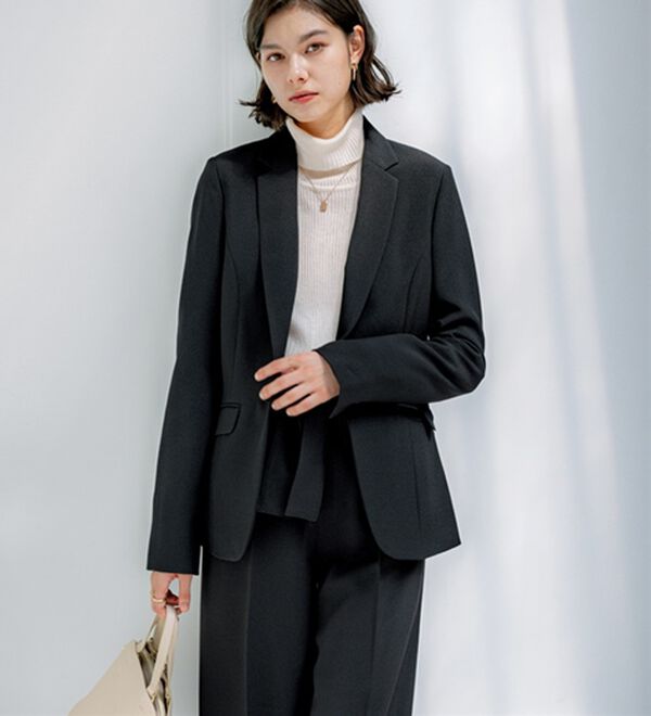 GeeRA（ジーラ）の「【2点セット】選べるボトム！洗えて型くずれしないパンツスーツセット（パンツスーツ）」｜詳細画像