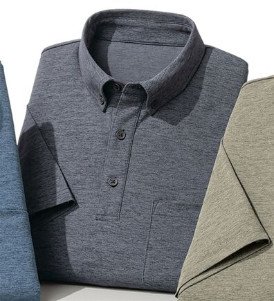 「＜シンプル＆プラス＞インナーいらずの汗対策ポロシャツ（メンズポロシャツ）」