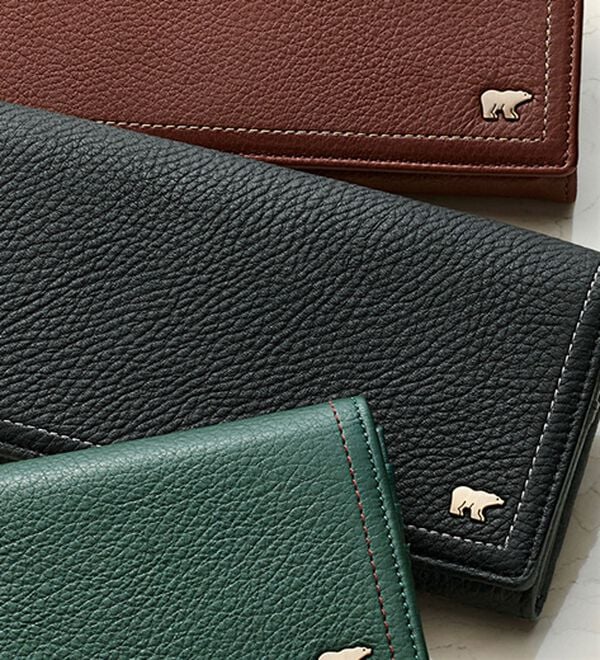 「＜ゴールデンベア＞卓越した手触りディアスキン長財布（メンズ財布・パスケース）」｜ブラック
