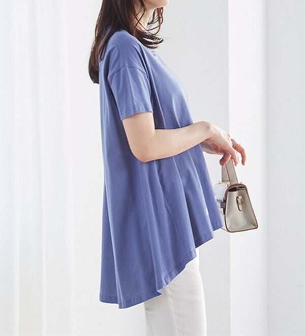 RANAN（ラナン）の「＜ＢＣ＞綿１００％ひんやりフレアーシルエットチュニック（カットソー）」｜詳細画像