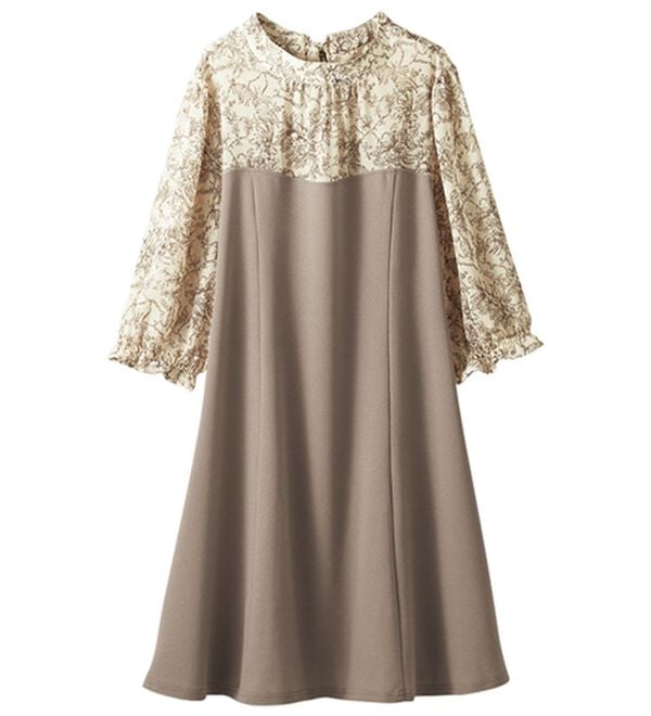 BELLUNA（ベルーナ）の「バックリボン使いプリント切替チュニック（その他ワンピース）」｜詳細画像