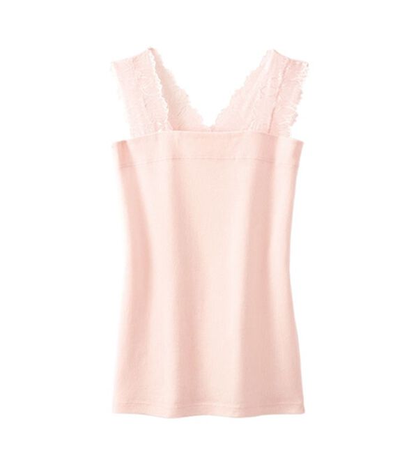 LAVIENNE（ラヴィエンヌ）の「【吸汗速乾】綿１００％前後２ｗａｙレース汗取りタンクトップインナー（肌着・インナーウェア）」｜詳細画像