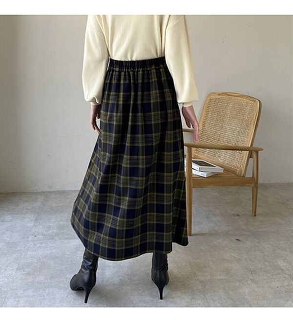 合皮ベルト付きチェックスカート - ベルーナ【公式】 