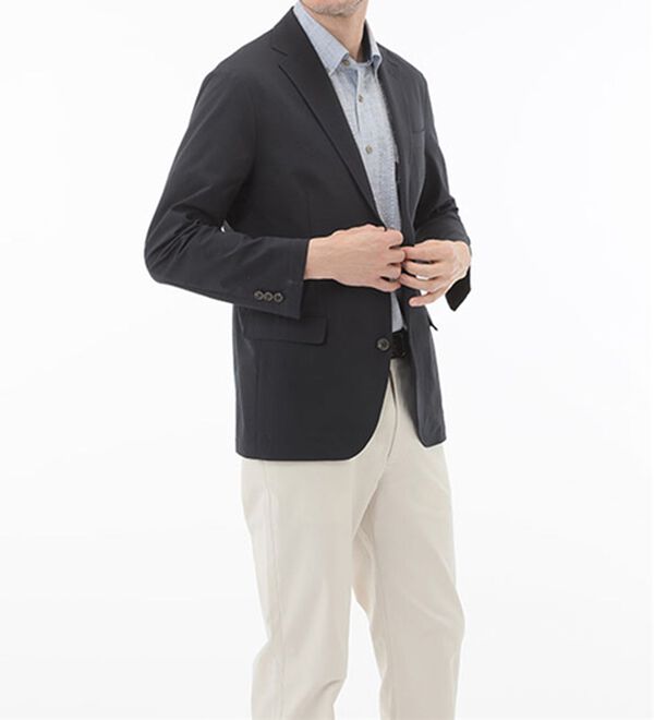 「＜ダンロップ・リファインド＞さらっと軽快サッカーテーラード（メンズジャケット）」｜詳細画像