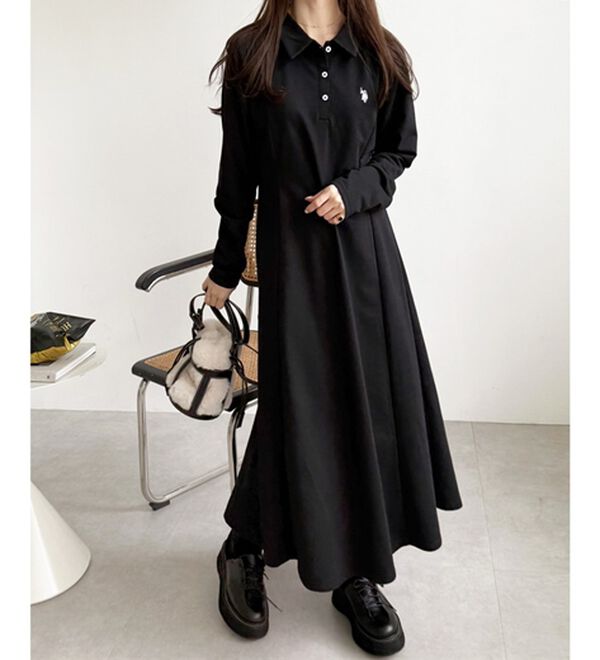 U.S. POLO ASSN.】ポロ衿カットソーワンピース - ベルーナ【公式】