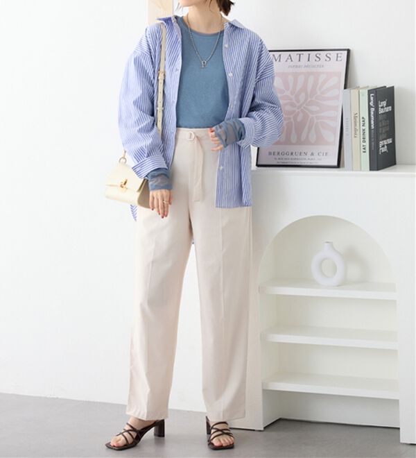 Viola e Viola（ヴィオラ エ ヴィオラ）の「程よい透け感大人シアー素材切替トップス（カットソー）」｜詳細画像