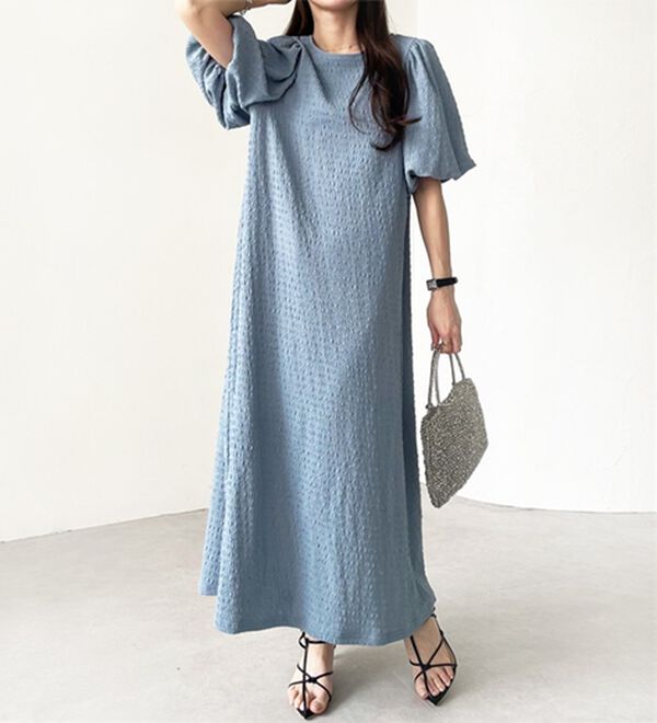 GeeRA（ジーラ）の「ボリューム袖楽ちん表面感ワンピース（カットソーワンピース）」｜詳細画像