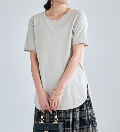 RANAN（ラナン）の「＜ＢＣ＞綿１００％ひんやりラウンドヘムプルオーバー（カットソー）」