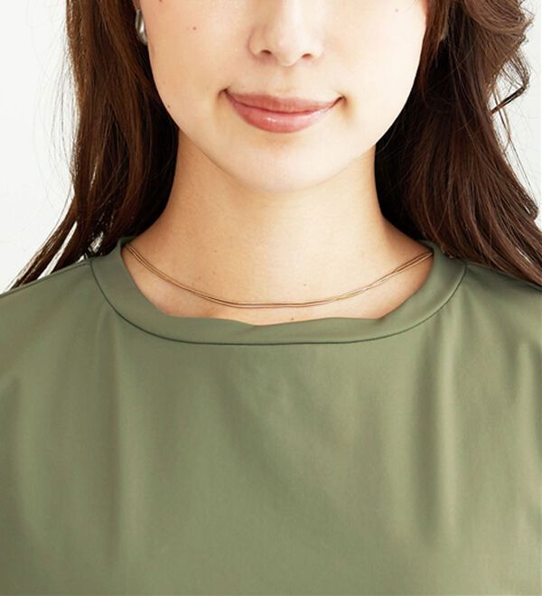 BELLUNA（ベルーナ）の「ヒンヤリ爽快！異素材切替プルオーバー（カットソー）」｜詳細画像