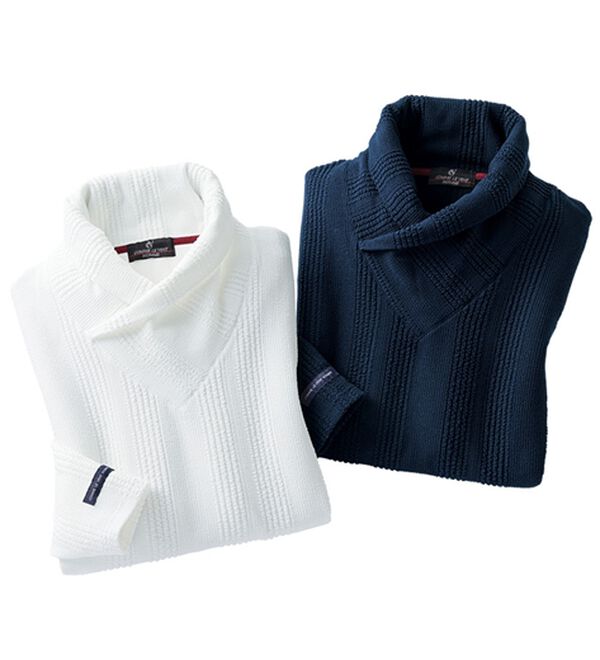 「＜コムルヴァン・オム＞ボリュームネック着映えプルオーバー（メンズニット・セーター）」｜詳細画像