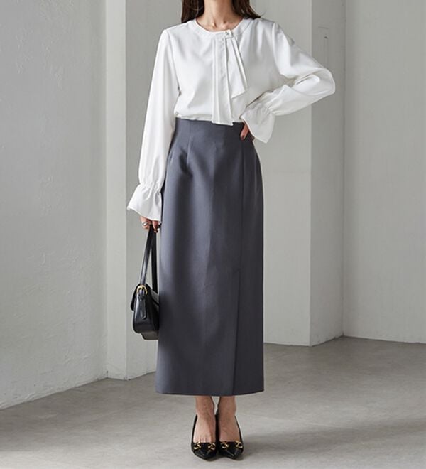 RANAN（ラナン）の「パール付きボウタイブラウス（ブラウス）」｜詳細画像