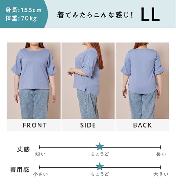 Viola e Viola（ヴィオラ エ ヴィオラ）の「ひんやり細見え！デザイン袖トップス（カットソー）」｜詳細画像