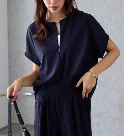 alotta（アロッタ）の「ジップ使いセットアップ（ブラウススーツ）」