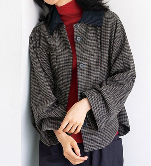 BELLUNA（ベルーナ）の「ロングコートまではいらない日に　ウール調ショートコート（ショートコート）」｜グレー系
