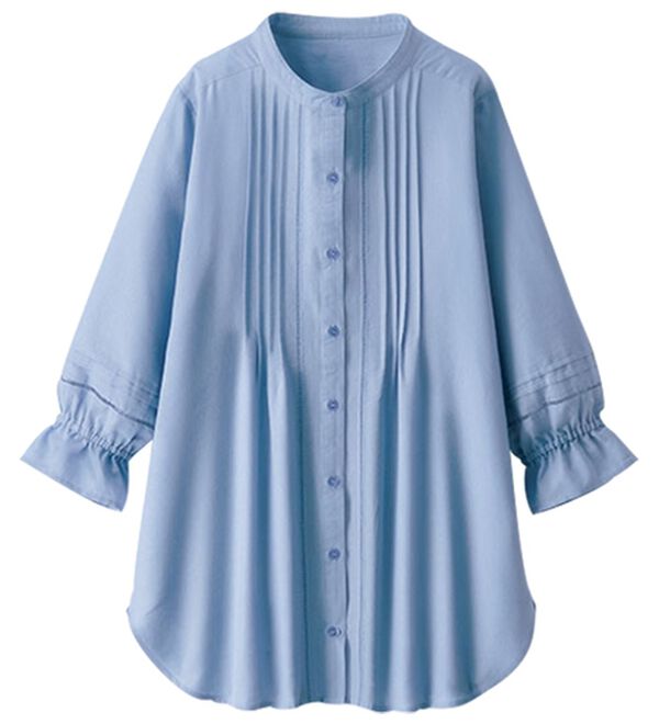 機能付リネン混レース使いシャツチュニック - ベルーナ【公式】