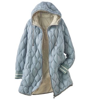 ROXY マルチカラー チェック柄 ファー付きフード ジャケット 配色リブ