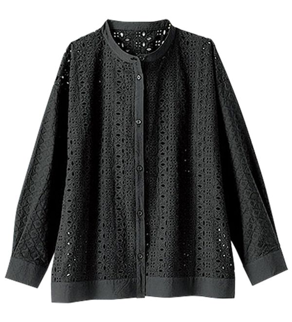 BELLUNA（ベルーナ）の「花柄レース切替シャツジャケット（シャツ）」｜詳細画像