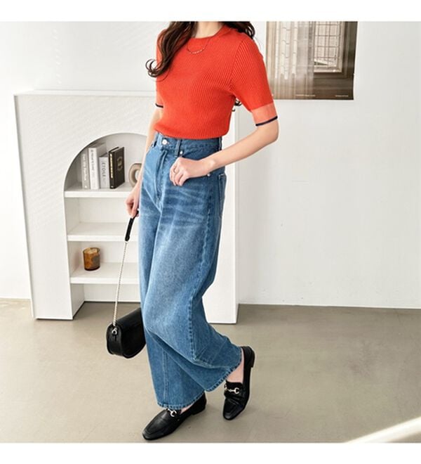 GeeRA（ジーラ）の「『ドラマ着用商品』 袖口シアーリブニット（ニット・セーター）」｜詳細画像