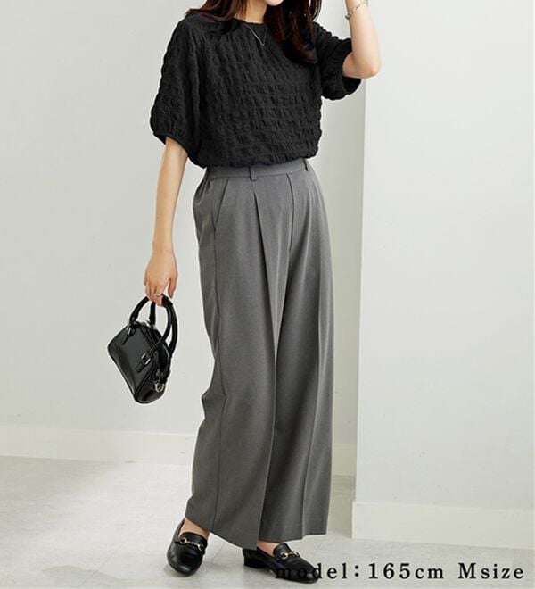 BELLUNA（ベルーナ）の「ポコポコ素材裾ドロストプルオーバー（カットソー）」｜詳細画像